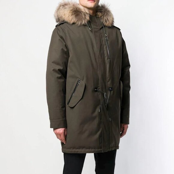 Mackage Men's MORITZ rabbit fur-lined twill parka with removable silver fox fur - Picture 1 of 12
